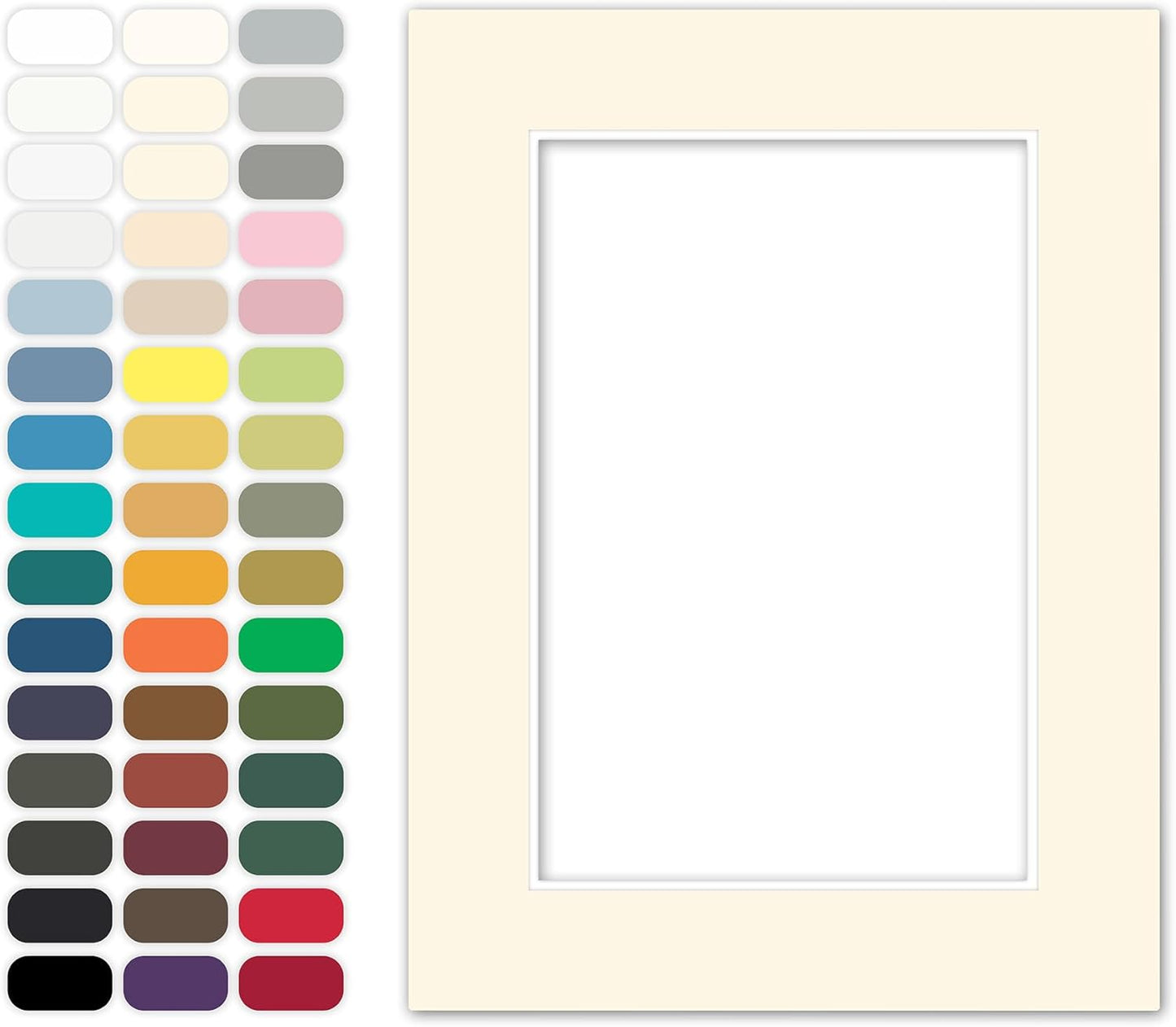 Poster Master Ivory Matboard – 4-Ply Acid-Free Picture Mat Board with 45° Beveled Cut, Made in USA, Custom Cut to Any Size, 1/16" Thickness for Framing & Displays