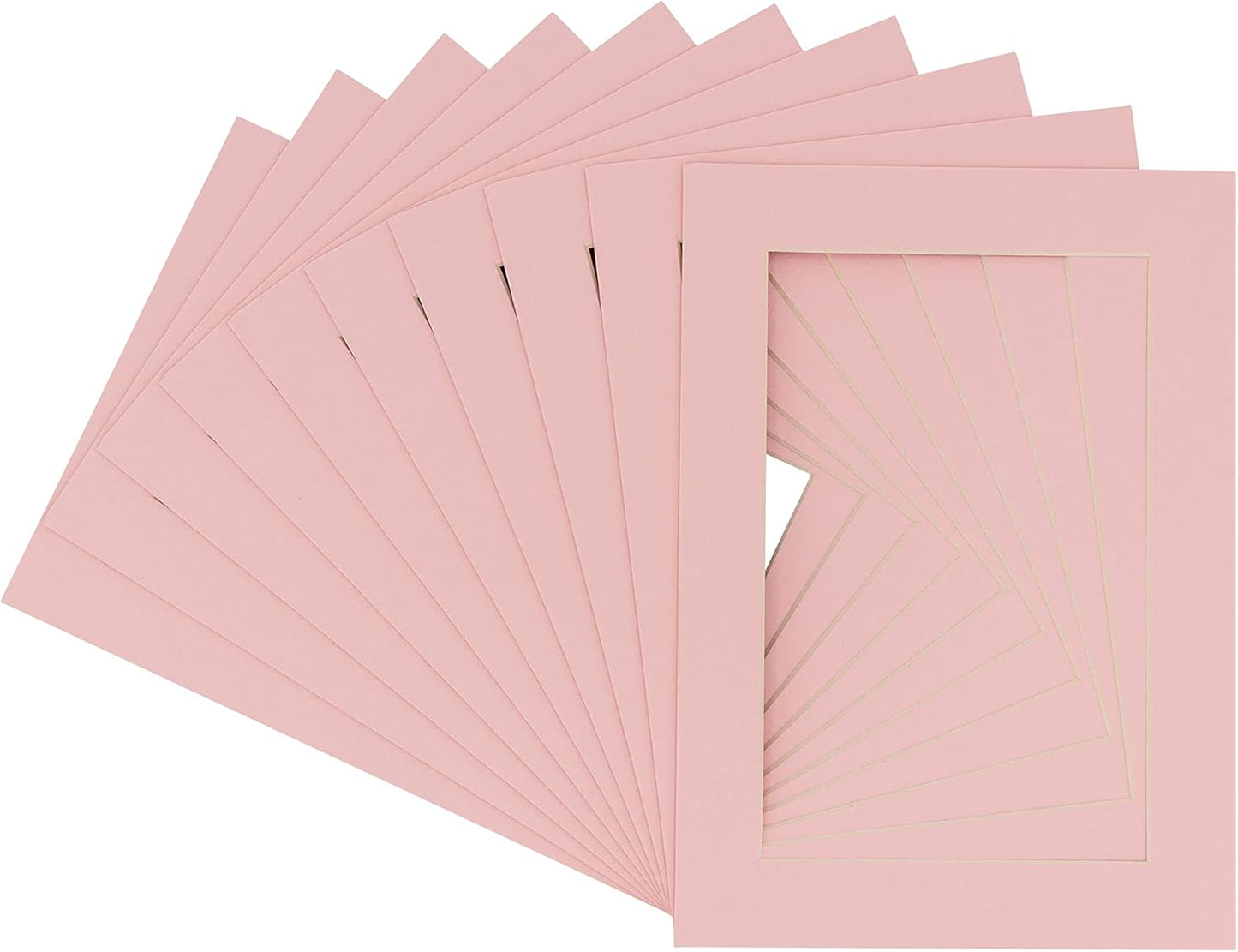 6x8 Mat for 8x10 Frame - Precut Mat Board Acid-Free Soft Pink 6x8 Photo Matte Made to Fit a 8x10 Picture Frame, Premium Matboard for Family Photos, Show Kits, Art, Picture Framing, Pack of 10 Mats