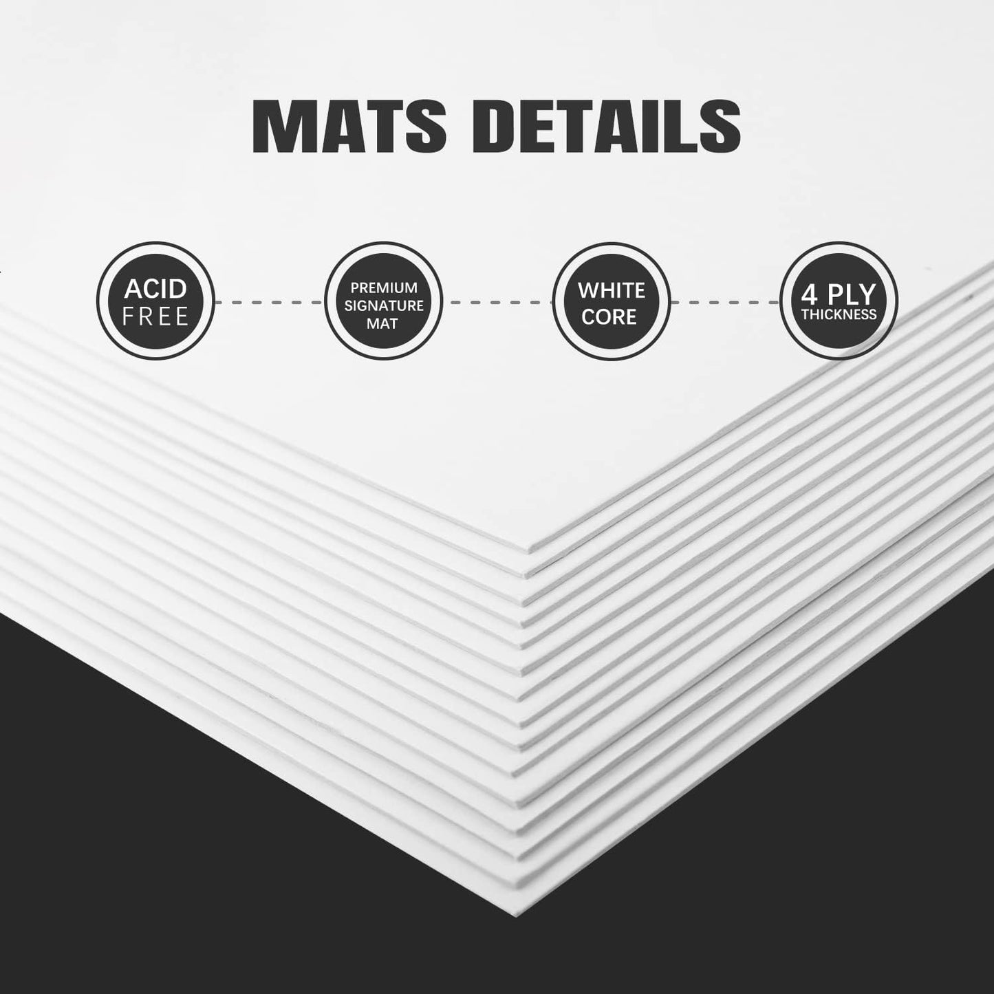 AUEAR, 15 Pack 8.5x11 Uncut Matte Boards White Photo Mat Board Great for Picture Framing, Print, Artwork
