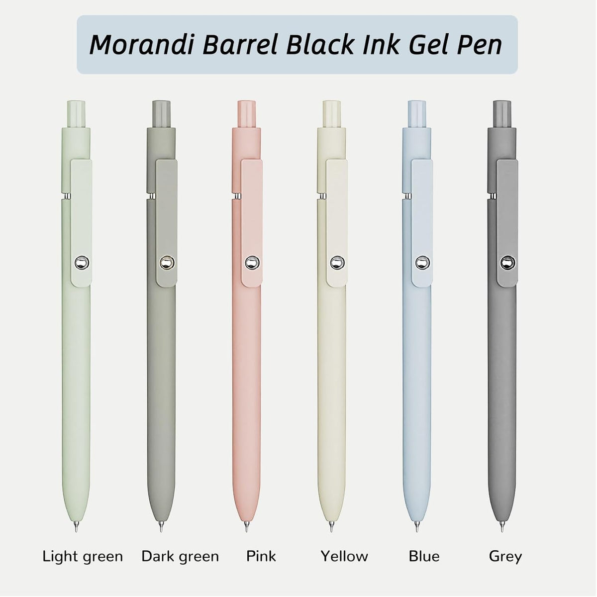 Gel Pens, 6 Pcs 0.5mm Fine Point Smooth Writing Pens Japanese Cute Pens, High-End Series Black Ink Pens for Journaling Note Taking, School Office Supplies for Women Men (6 Pcs Morandi)