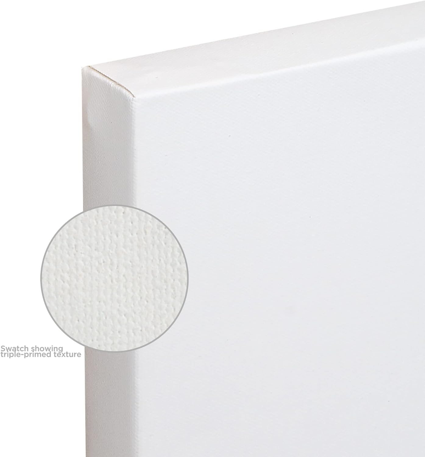 Creative Mark The Edge Deluxe Cotton 1-1/2" Deep Stretched Canvas for Painting, 8x8 Pack of 3, 14oz. Primed Weight, Universal Archival Priming, Medium Tooth, Hand-Stretched Canvas for Painters