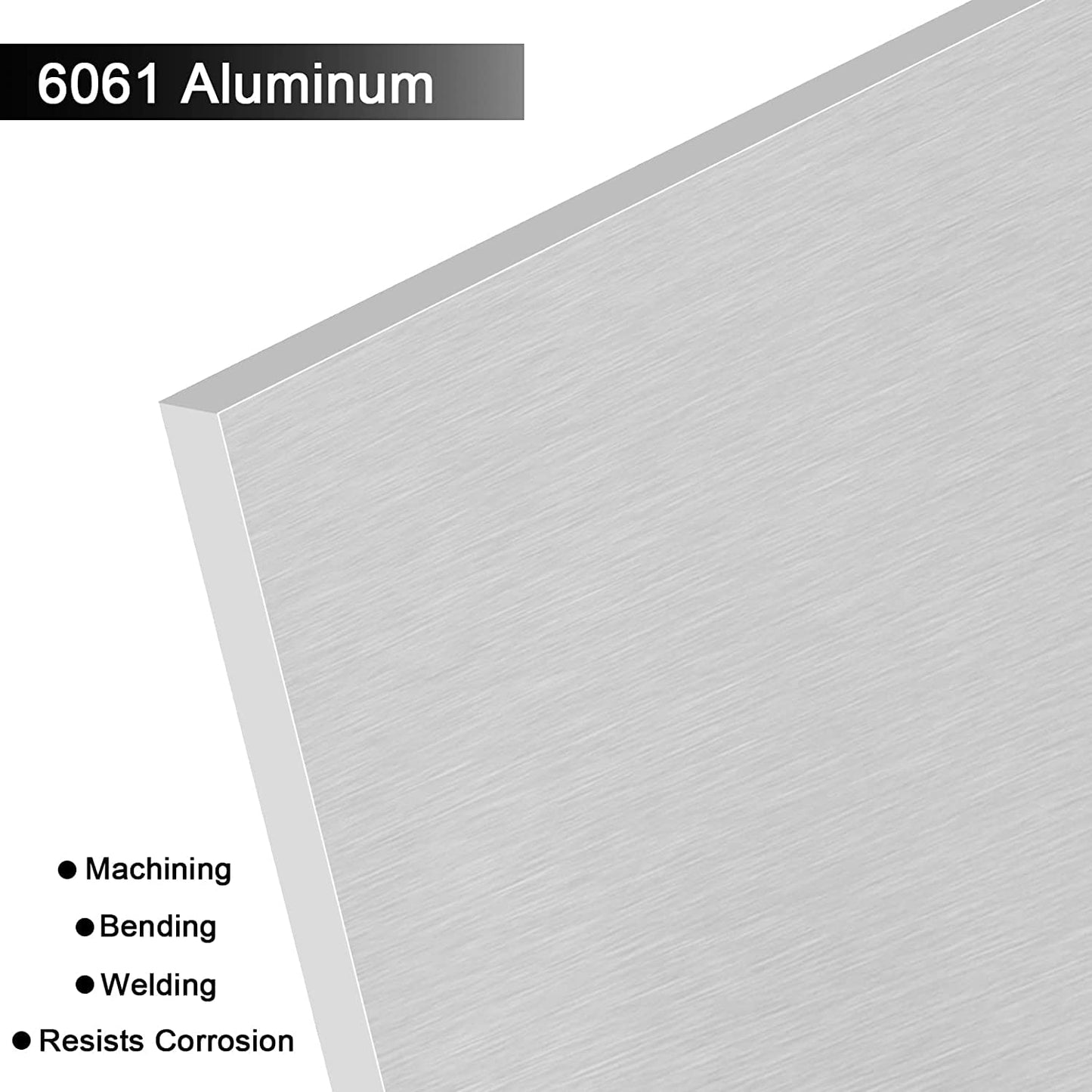 6061 T651 Aluminum Sheet Metal 8 x 8 x 1/4 Inch Flat Plain Aluminum Plate Covered with Protective Film, Heat Treatable Rectangle 6MM Aluminum Tooling Flat Metal Sheet Plate for Crafting, Industrial