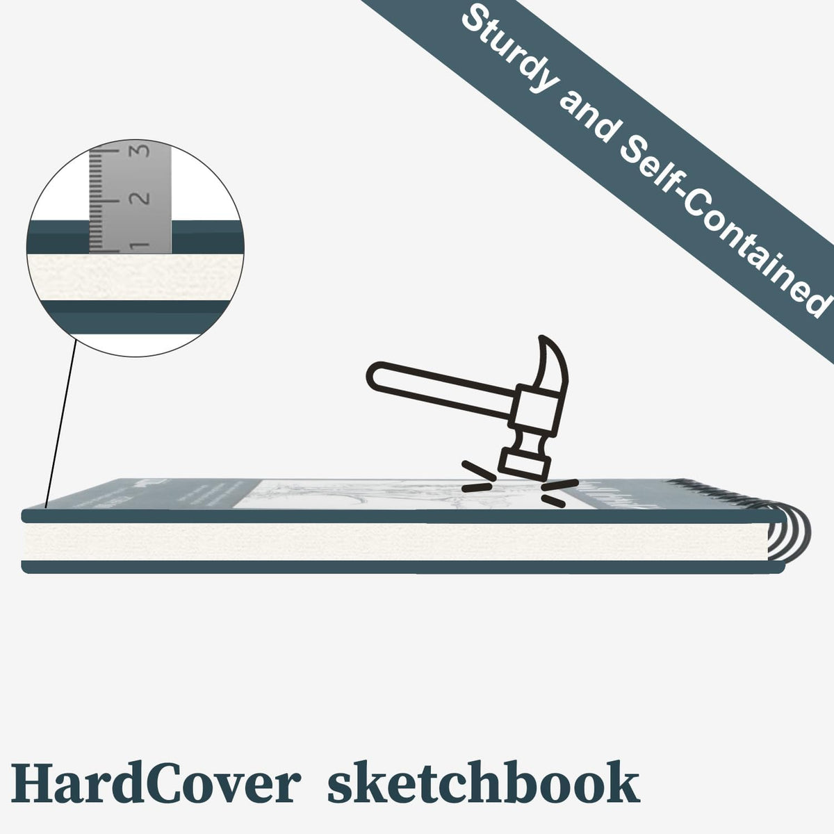 Small Sketchbook 5.5" x 8.5" - 2 Pack Top Spiral Mini Sketch Pad, Small Sketch Book Hard Cover, 100 Sheets Each 68lb/100gsm - Mini Drawing Paper for Kids, Portable Drawing Pad for Beginners & Artists.