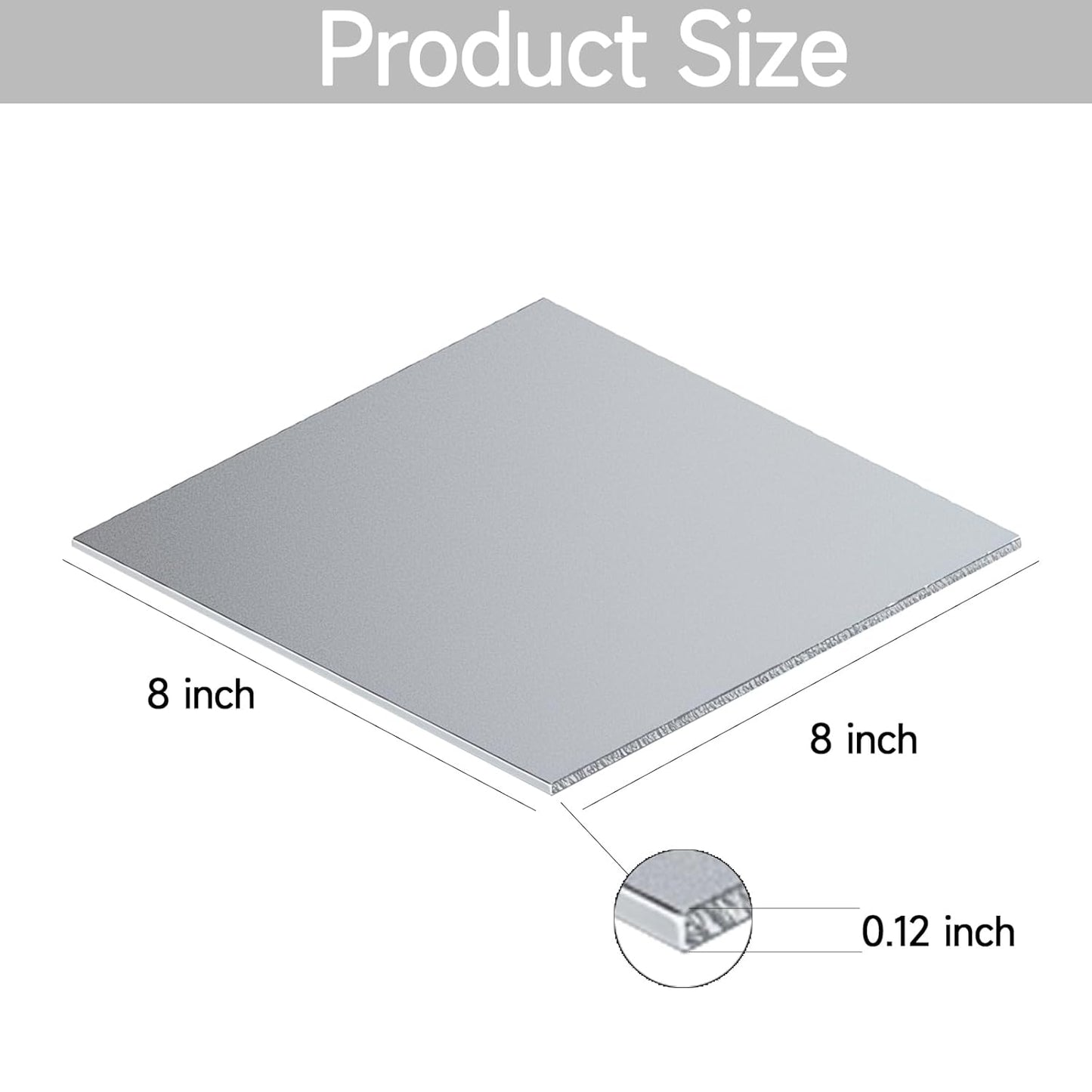 304 Stainless Steel Sheet - 8" X 8" X 1/8" Thin Stainless Steel Plate 1/8 Inch Thickness with Protective Film Metal Sheets Shim Stock Sheets for Kitchen DIY Crafting etc. (203 x 203 x 3 mm)