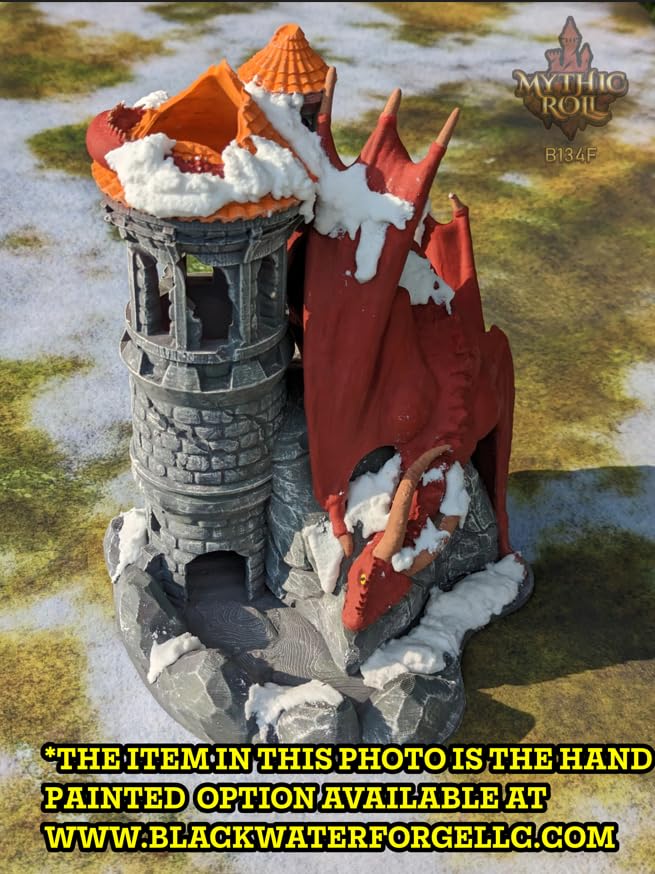 Dragon 3D Printed Dice Tower - Mythic Roll Collection - Unchained Games - Ascend to New Heights with your Rolls! (07.) Neon Yellow)