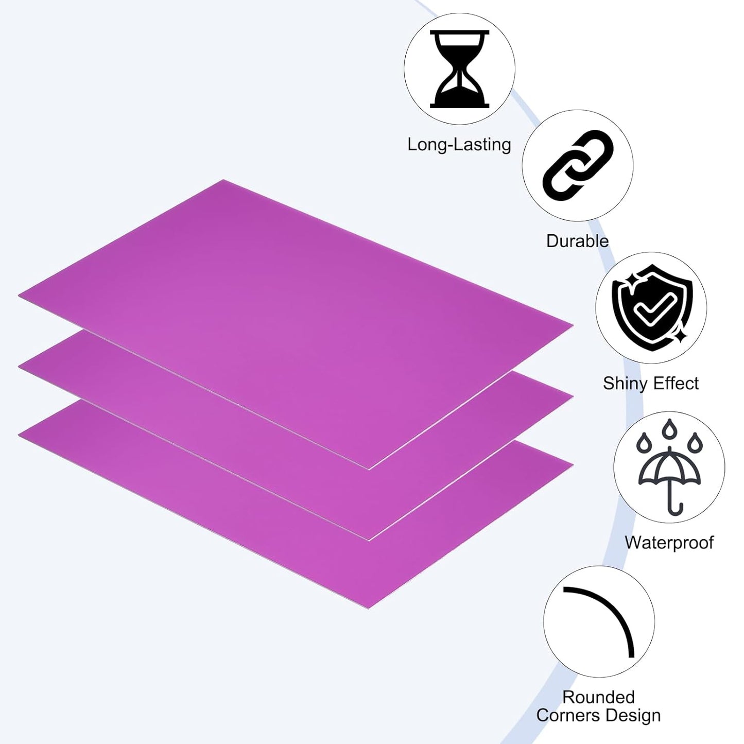 PATIKIL 5x8 Inch Anodized Aluminum Sheet Metal, 10Pcs Laser Plates Engraving Blanks 0.5MM Thin Rectangle for Crafting DIY House Laser Engraving, Purple
