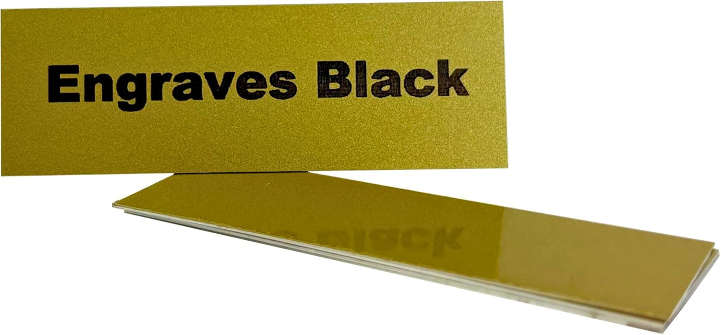 Blank Metal Plates for Laser Engraving - 4 Pack | Aluminum Sheets 0.020" Thick | CO2, Diode, Fiber Laser Compatible | Multiple Sizes & Colors (Gold (engraves black), 12x24 inch)