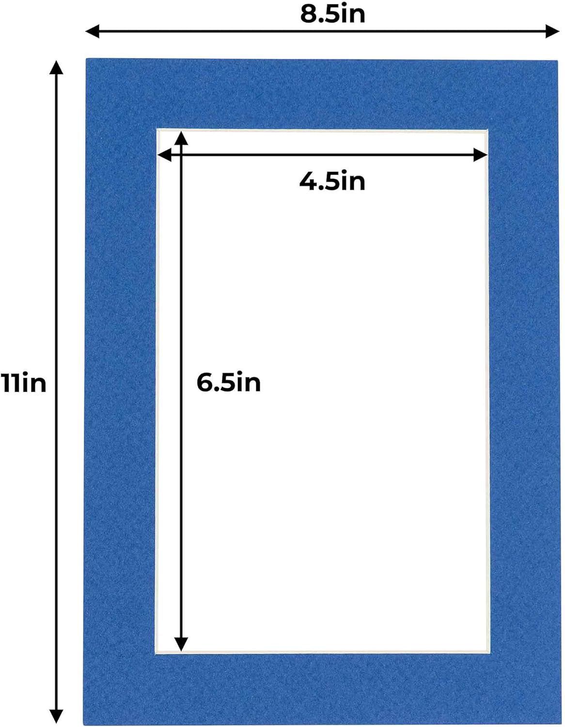 5x7 Mat for 8.5x11 Frame - Precut Mat Board Acid-Free Show Kit with Backing Board, and Clear Bags Royal Blue 5x7 Photo Matte Made to Fit a 8.5x11 Picture Frame Matboard for Framing, Pack of 1 Mat