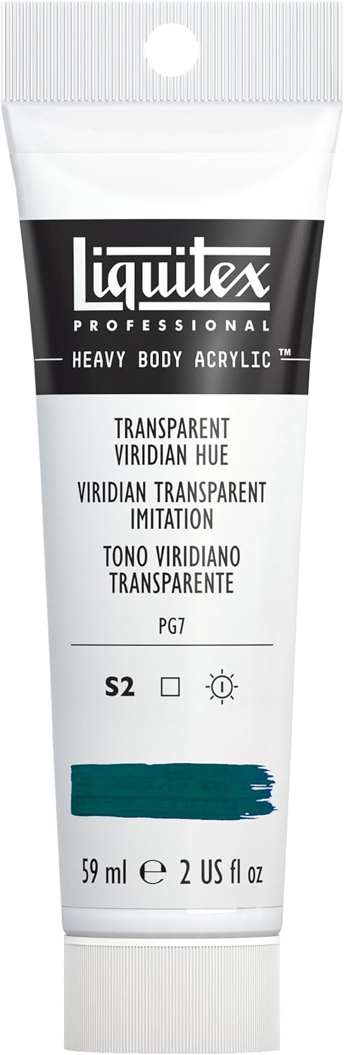 Liquitex Professional Heavy Body Acrylic Paint, 2-oz (59ml) Tube, Transparent Viridian Hue
