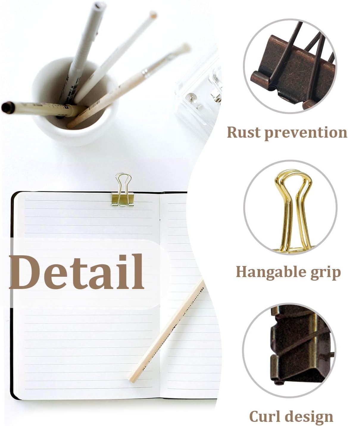 Large Binder Clips 1.25in 12-Pack - Heavy Duty Clamps for Files & Food Bags