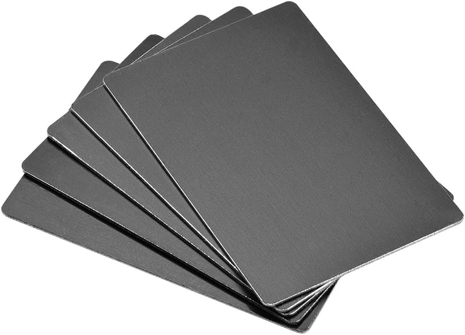 uxcell Blank Metal Card 100x60x1mm Anodized Aluminum Plate for DIY Laser Printing Engraving Black 5 Pcs
