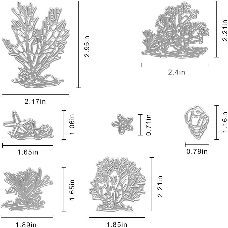 Metal Beach Shell Starfish Conch Coral Cutting Dies, Ocean Life Die Cuts Embossing Stencils Template Mould for Card Scrapbooking and DIY Craft