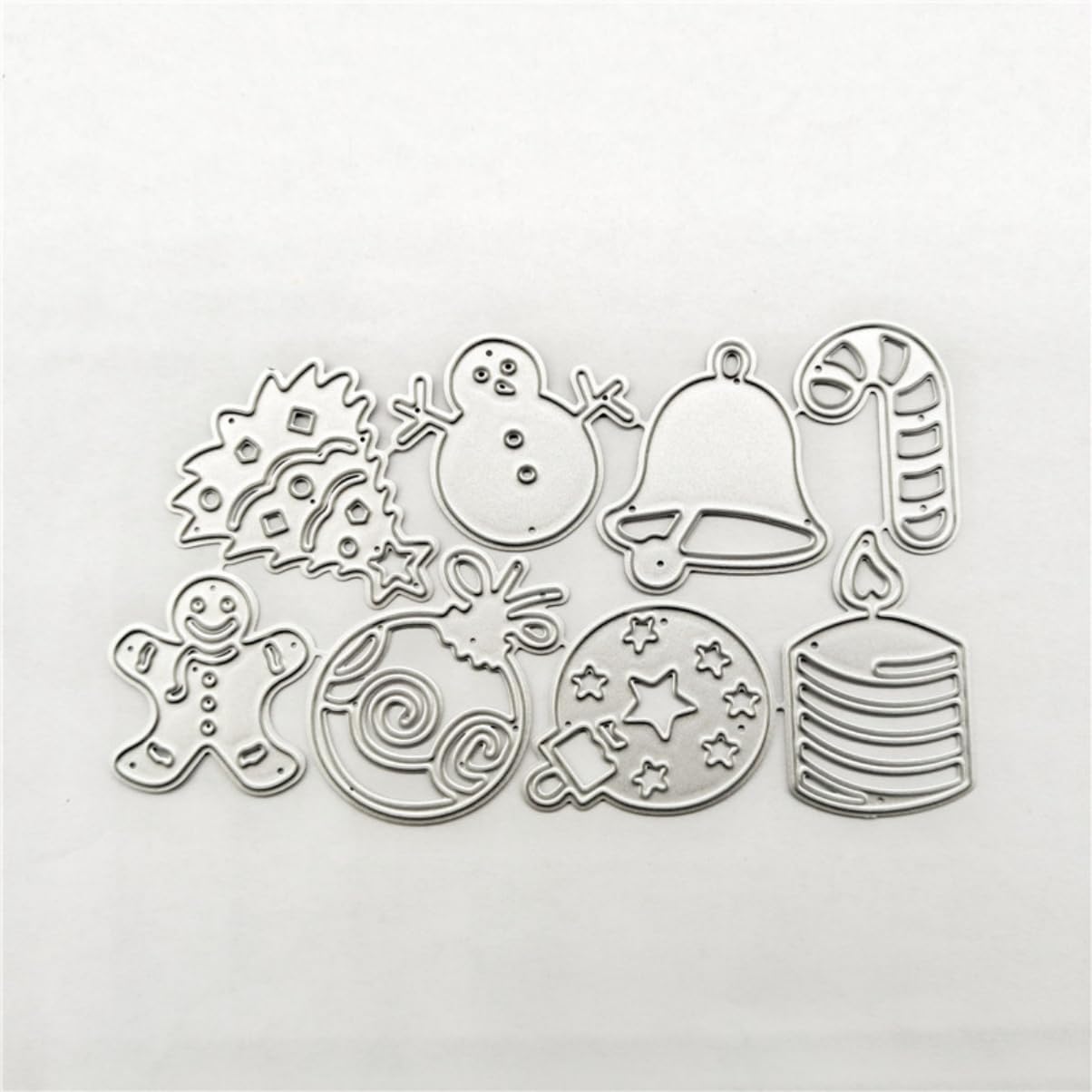 Mvchifay Cutting Dies Happy Birthday Metal Stencils Scrapbooking Tool DIY Emboss Paper Card Making (Christmas Tree Snowman bell-12x7cm)