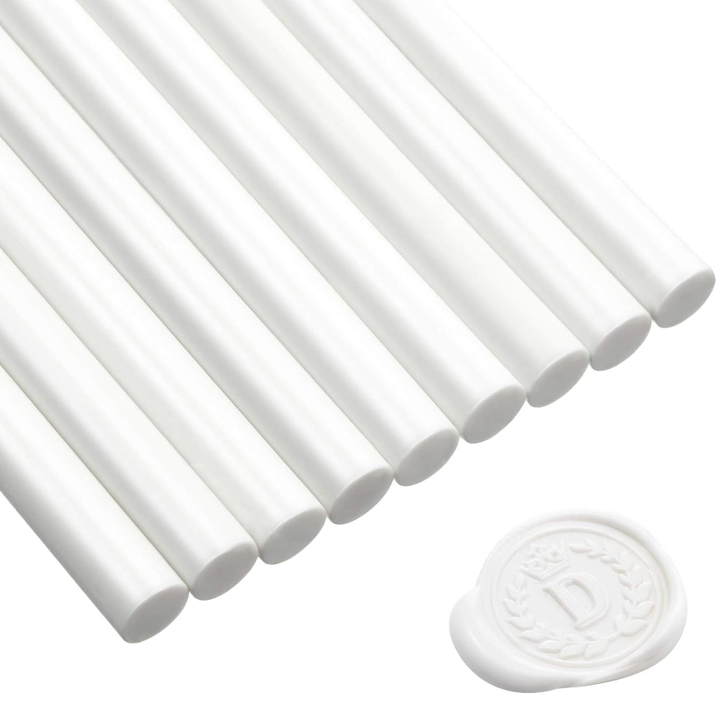 Nuanchu 15 Pcs Glue Gun Sealing Wax Sticks Retro Vintage Wax Sticks for Seal Stamp and Letter for Wedding Invitations Card Envelope Christmas Holiday Gift Ideas(Ivory White)