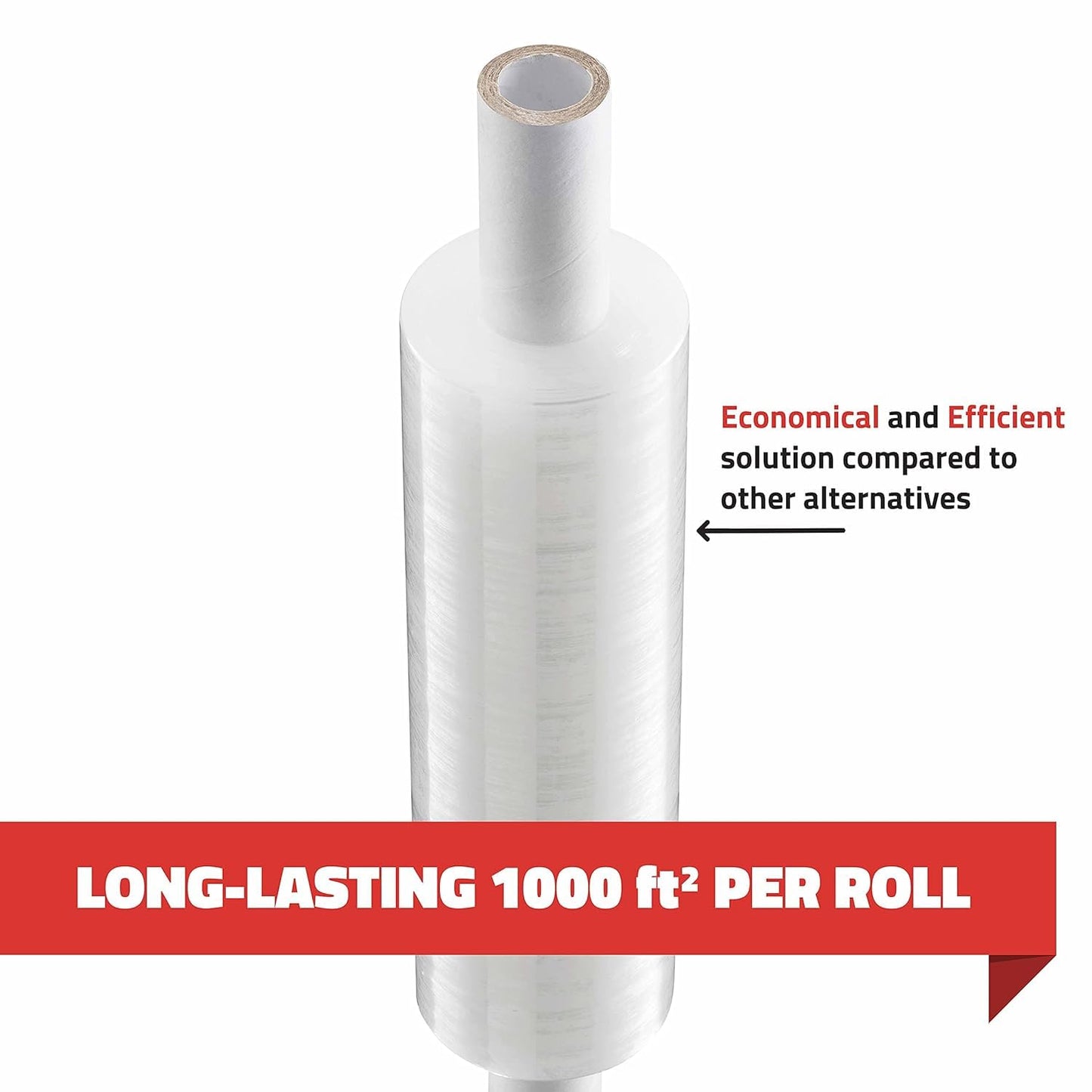 Stretch Wrap with Handle Industrial Strength 4 Pack 11" x 1000 Ft 60 Gauge Thick (15 Micron) Shrink Wrap Roll for Moving Supplies, Furniture, Pallets, Plastic Wrap for Packing, Heavy Duty Stretch Film