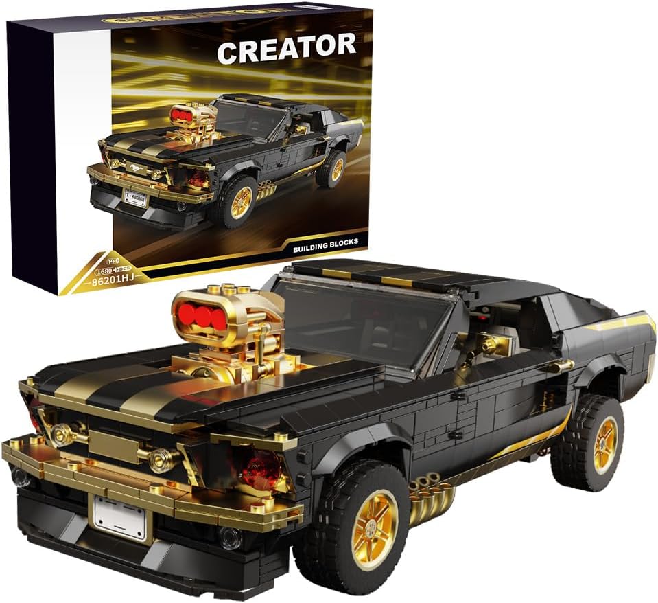1:10 MOC Sports GTRS Car Building Blocks Toys Boys or Adults Kits， Building Set Raceing Car Model,Cars for Boys Age 14，(1680 Pieces)