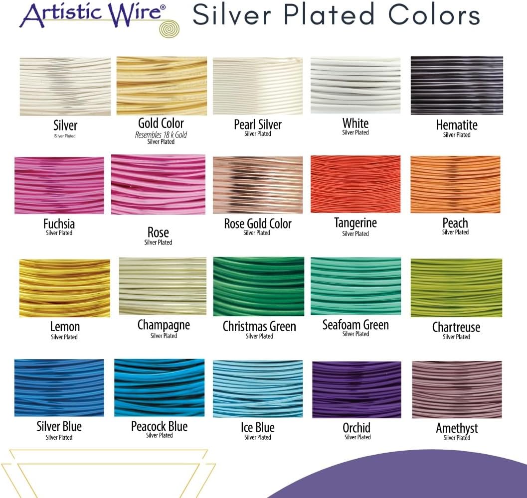 Artistic Wire, 26 Gauge Tarnish Resistant Colored Copper Craft Wire, Powder Blue, 30 yd
