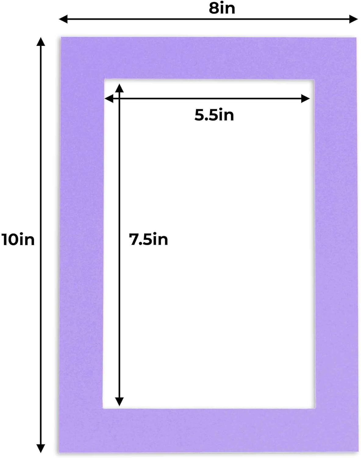 6x8 Mat for 8x10 Frame - Precut Mat Board Acid-Free Light Purple 6x8 Photo Matte Made to Fit a 8x10 Picture Frame, Premium Matboard for Family Photos, Show Kits, Art, Picture Framing, Pack of 25 Mats