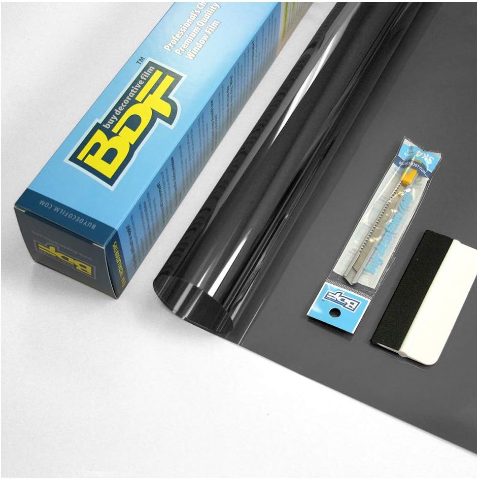 BDF EXNA20 Exterior Window Film Daytime Privacy and Sun Control Natural 20, Black (Dark) - 36in X 7ft