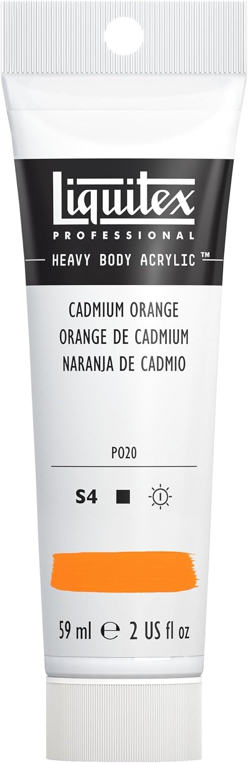 Liquitex Professional Heavy Body Acrylic Paint, 2-oz (59ml) Tube, Cadmium Orange