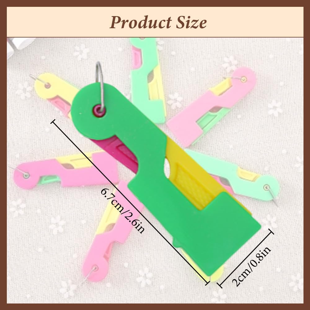 Automatic Needle Threader,2024 New Plastic Needle Threaders,Used to Quickly Thread The Thread Into The Needle Hole, Suitable for The Elderly and Those Who Like to Do Needlework(Random Color) (12 PCS)