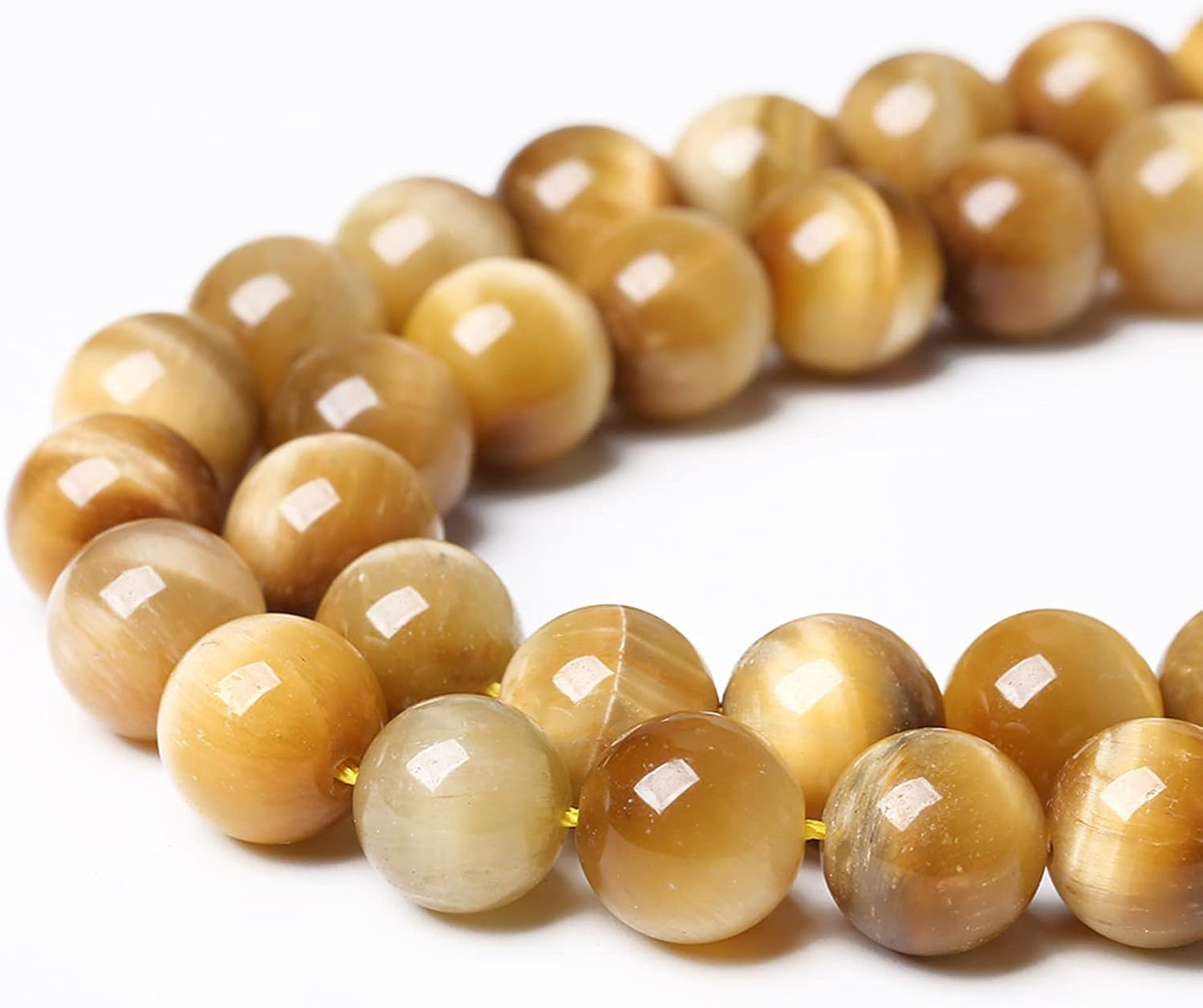 180PCS 4mm AAA Natural Tiger Eye Stone Beads Gemstone Round Spacer Loose Beads for Jewelry Making DIY Bracelet,Necklace, Earrings 2 Strand 32"