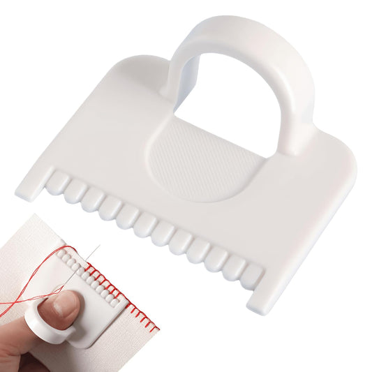 1 PCS Square 3mm Edge Lock Seam Guide, Mini Sewing Finger Ruler for Hand Sewing, DIY Sewing Kit Tool, Sewing Needle Gauge Measuring Guide, Square White