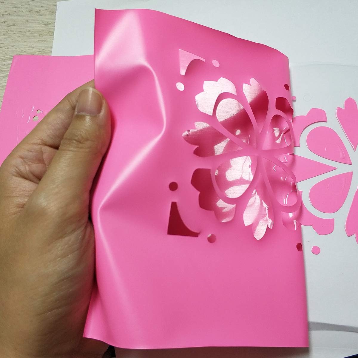 guangyintong Pink Heat Transfer Vinyl HTV Rolls, 12" x 8ft Pink Iron on Vinyl for T-Shirts Glossy Surface Pink HTV Vinyl for All Cutter Machines Easy to Cut & Weed for Heat Vinyl Design