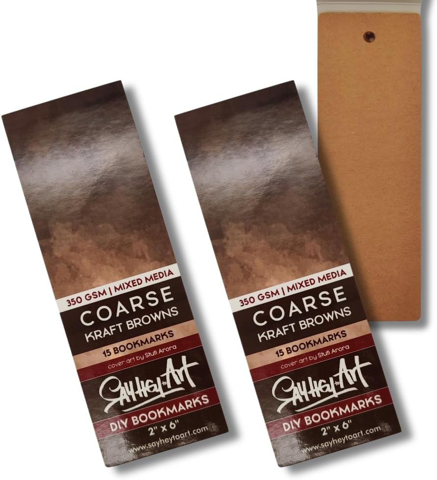 350 GSM DIY Premium Brown Kraft Bookmark Sketchpads, Ideal for Mixed Media and Fine Arts (Pack of 2)