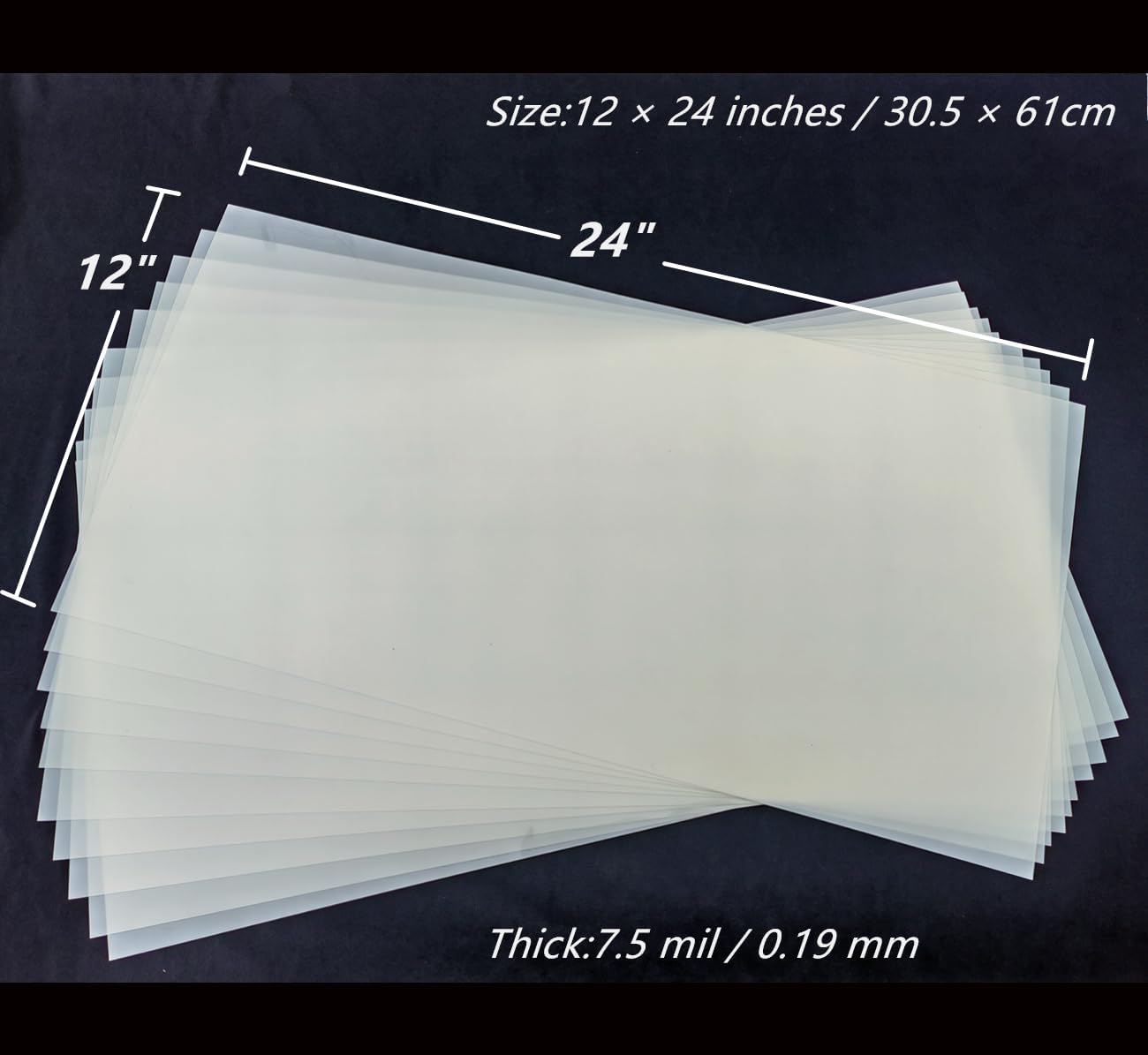 Translucent Blank Mylar Stencil Sheet for Cutting,10 Pack 12" x 24" 7.5mil/0.19mm Thick .Cutting Machines. Gift, Acetate Template Material,Craft Plastic Sheets