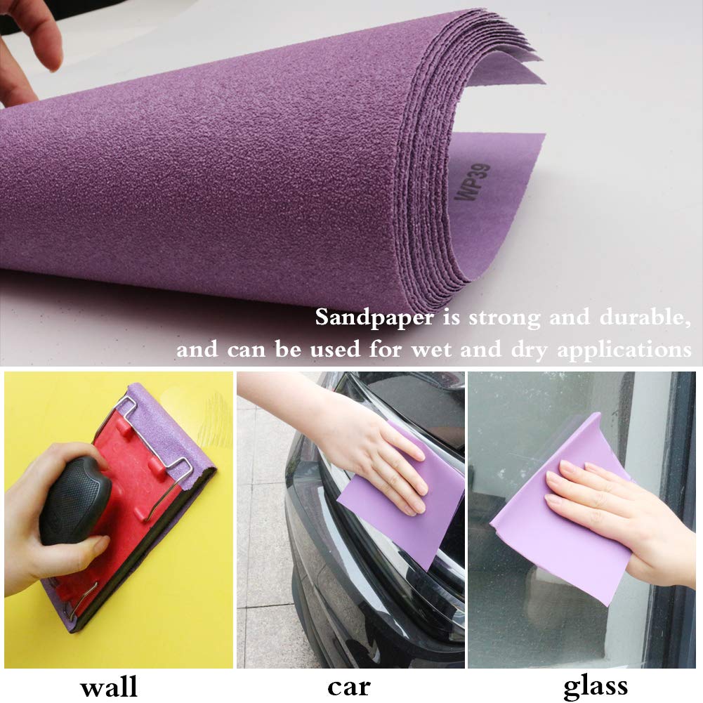 Sandpaper 120 Grit,Wet Dry Sanding Sheets,High Performance White Fused Alumina Abrasive Sand Paper for Wood Furniture Finishing,Metal Grinding,Automotive Polishing,9 x 11 Inch,10-Pack