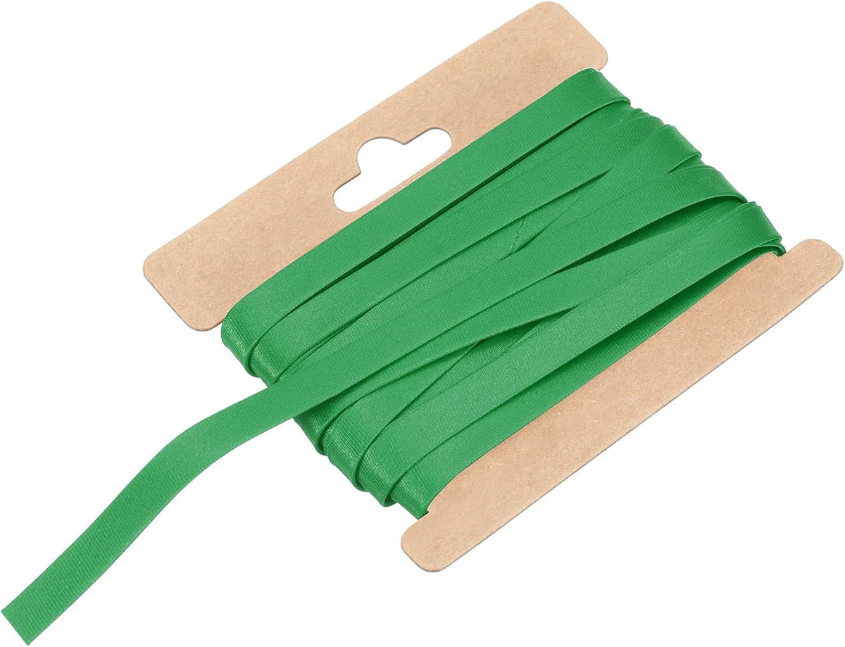 MECCANIXITY Double Fold Bias Tape for Sewing 1/3 Inch x 6 Yards Satin Pre-fold Continuous Binding Tape for Seaming Quilting Hemming Binding DIY Crafts, Dark Green