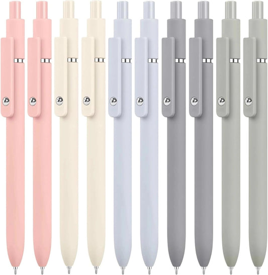 10PCS Gel Pens Black Ink Fine Point Pens With Smooth Writing, School Office Supplies, Christmas Anniversary Birthday Gifts for Men Women, Quick Dry Pens For Journaling, Nurse Aesthetic Pen (Morandi)