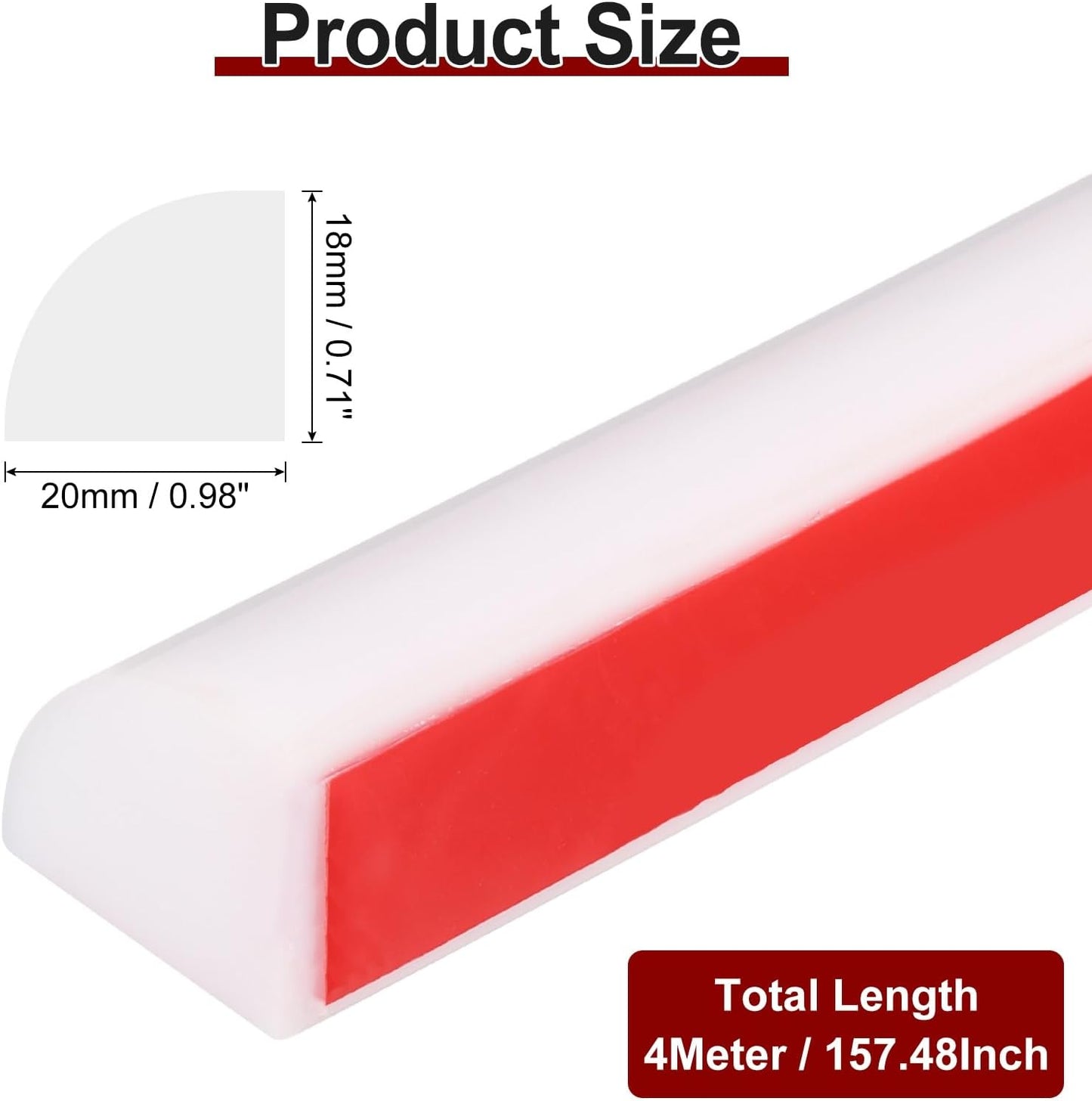 uxcell 157 Inch Flexible Quarter Round Molding Silicone Peel and Stick Trim Self Adhesive Shower Water Barrier for Corner Decor Bathroom Kitchen, White