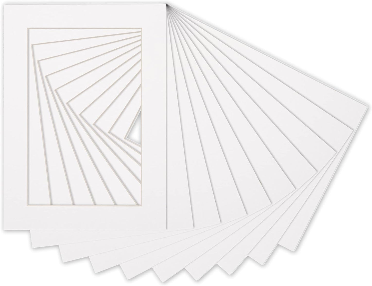 5x7 Mat for 8.5x11 Frame - Precut Mat Board Acid-Free White 5x7 Photo Matte Made to Fit a 8.5x11 Picture Frame, Premium Matboard for Family Photos, Show Kits, Art, Picture Framing, Pack of 10 Mats