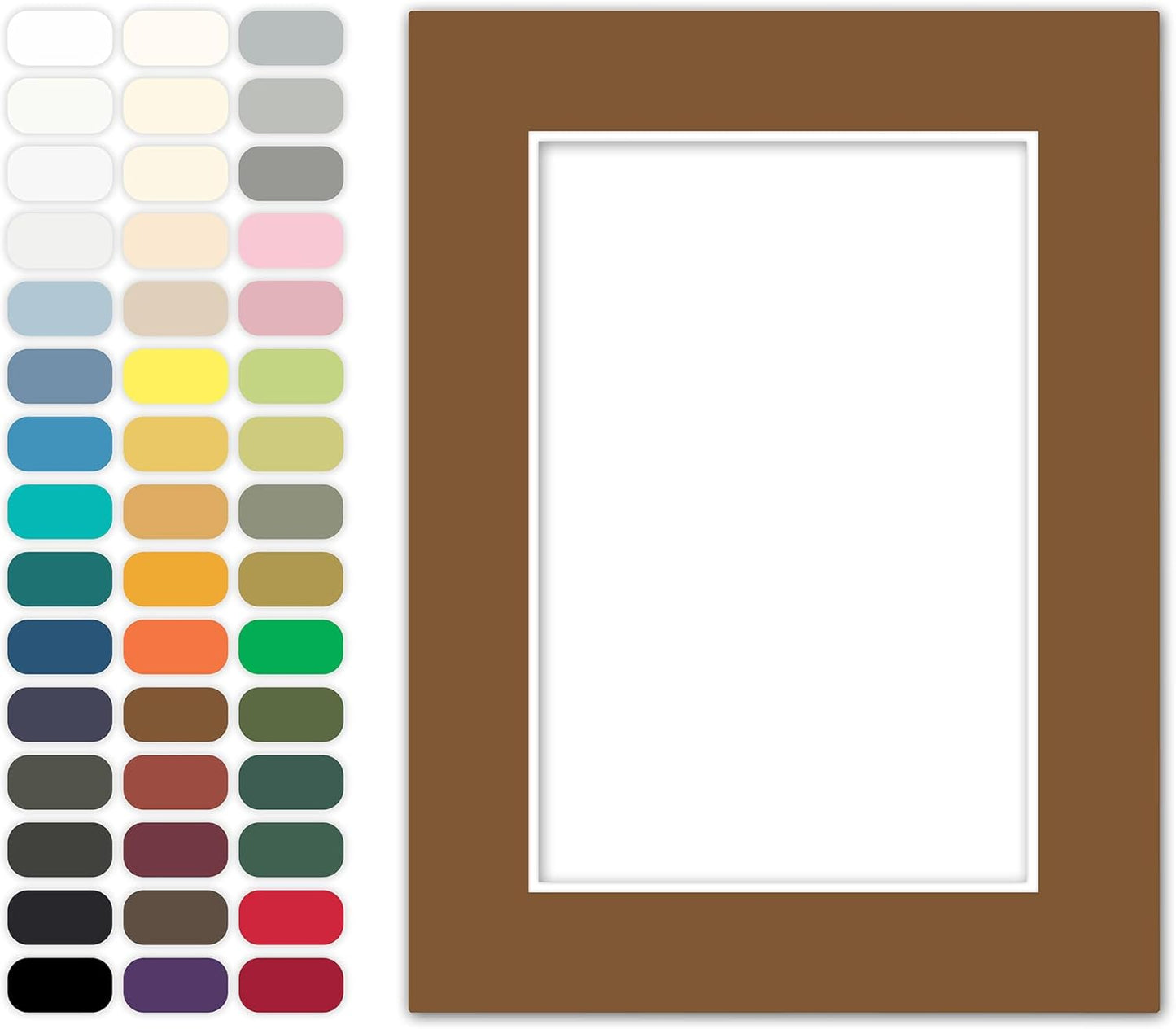Poster Master Aged Oak Matboard – 4-Ply Acid-Free Picture Mat Board with 45° Beveled Cut, Made in USA, Custom Cut to Any Size, 1/16" Thickness for Framing & Displays