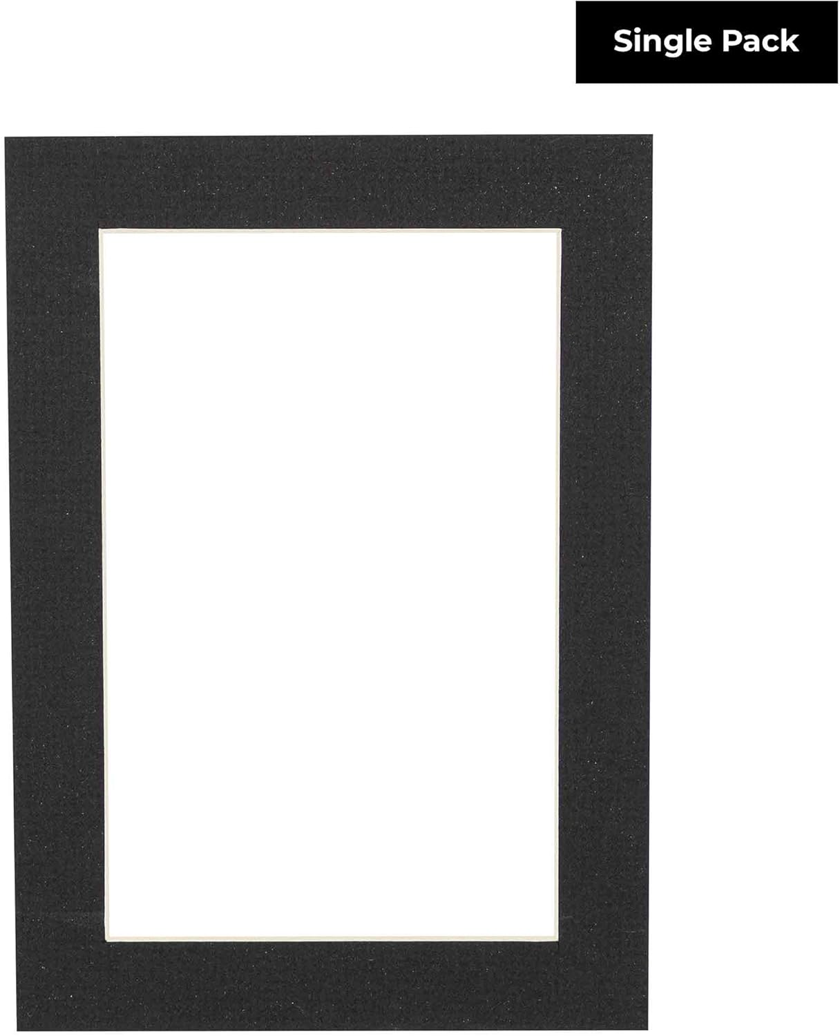 8x10 Mat Bevel Cut for 5x8 Photos - Acid Free Textured Black Precut Matboard - For Pictures, Photos, Framing - 4-ply Thickness
