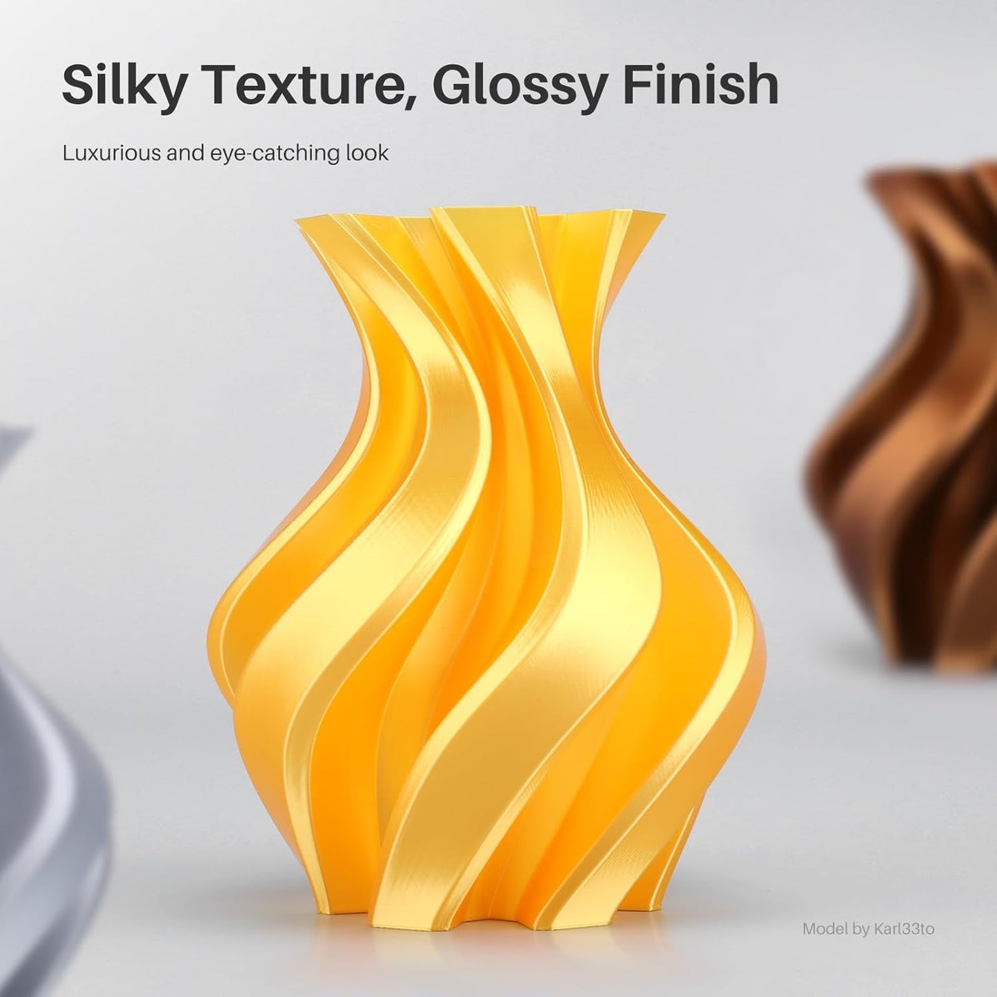 ELEGOO Silk PLA Filament 1.75mm Dual Color Yellow Purple 1KG, Shiny 3D Printer Filament Dimensional Accuracy +/- 0.05mm, 1kg Spool(2.2lbs) Fits for Most FDM 3D Printers