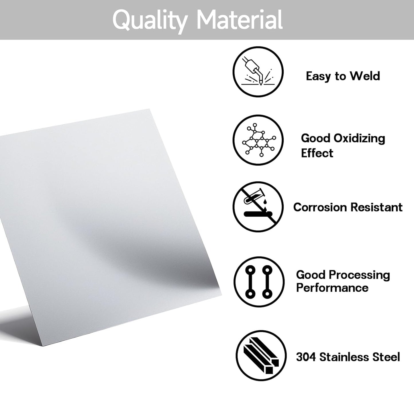 304 Stainless Steel Sheet - 12" X 8" X 1/16" Thin Stainless Steel Plate 1/16 Inch Thickness with Protective Film Metal Sheets Shim Stock for Kitchen DIY Crafting etc. (305 x 203 x 1.6 mm)