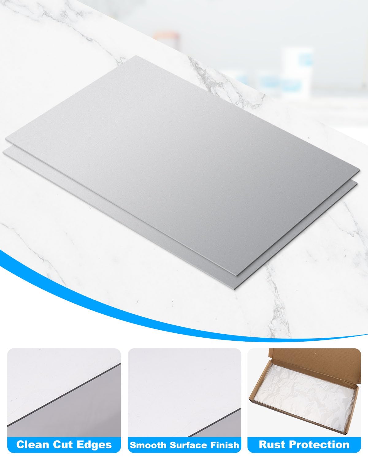2 Pcs 18 Gauge Steel Sheet Metal 12" x 9" Cold Rolled Steel Plate, Weldable Metal Sheets for Professional, Industrial, DIY Use
