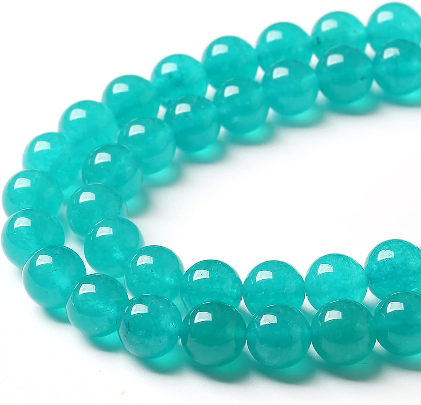 90PCS 4mm Natural Stone Beads Blue Amazonite Jade Stone Round Loose Beads for Jewelry Making DIY Bracelet Necklace 15 Inch(Amazonite Blue Jade, 4mm)