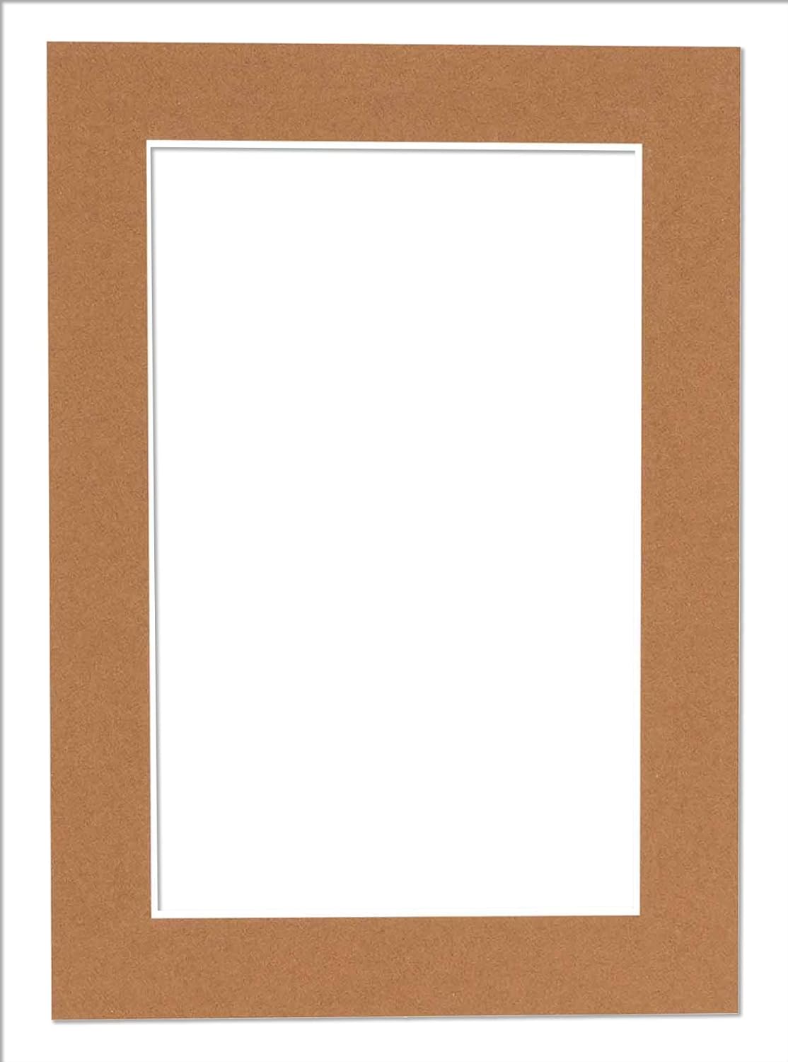 8x10 Mat Bevel Cut for 5x8 Photos - Acid Free Aged Oak Brown Precut Matboard With Backing Board and Crystal Clear, Self Seal Photo Mat Bag - For Pictures, Photos, Framing - 4-ply Thickness