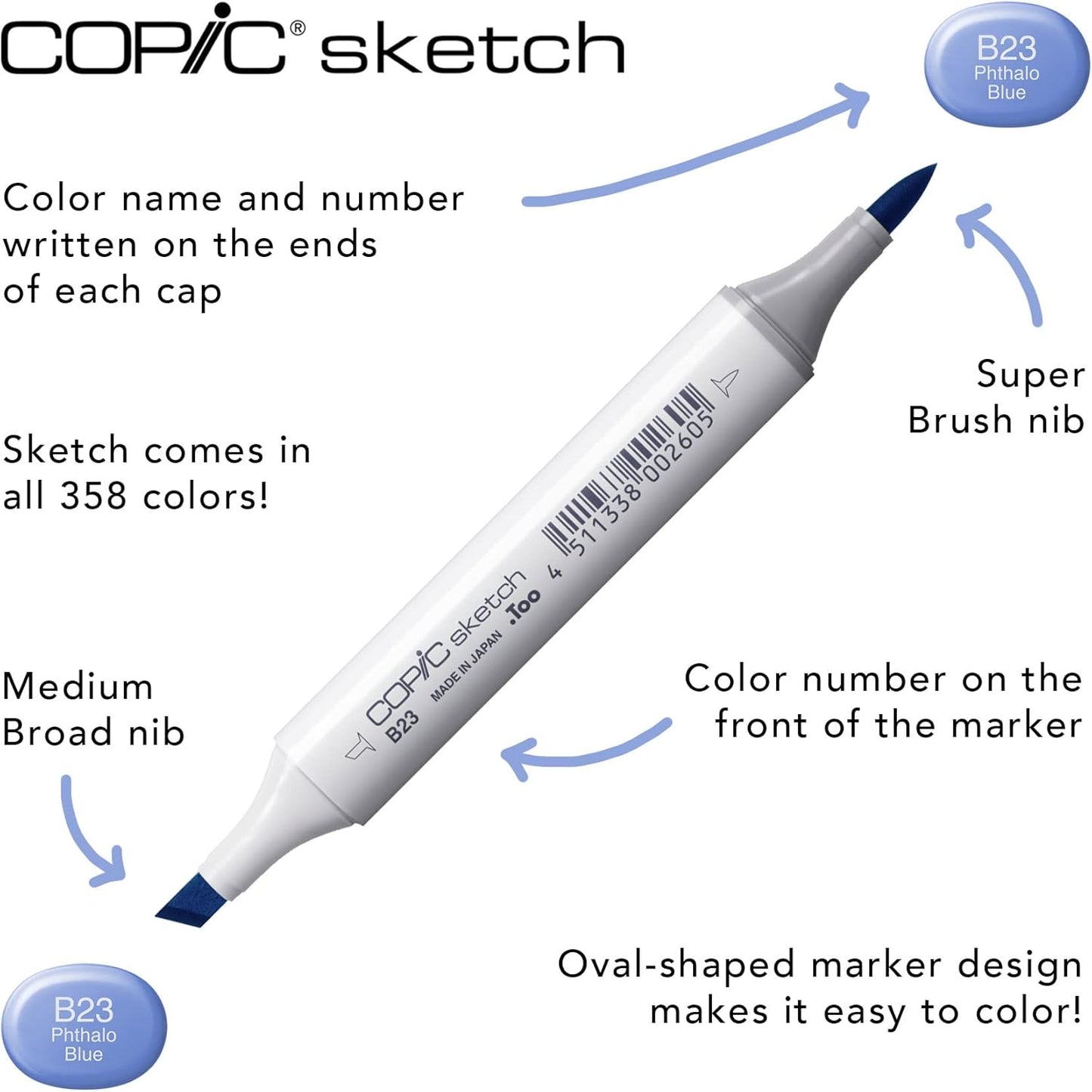 Copic Sketch, Alcohol-based Markers, 3pc Set, Color Fusion #2, Pink