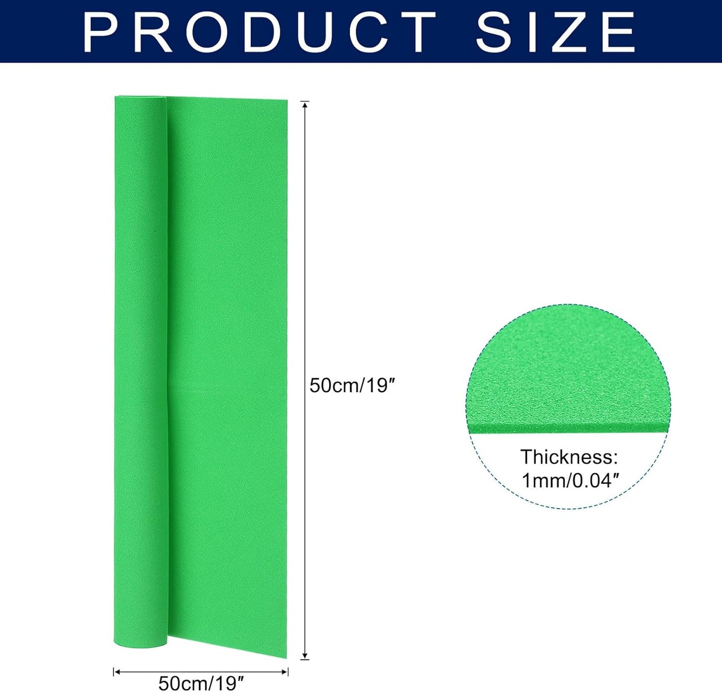 MECCANIXITY Foam Sheets Crafts 19x19 Inch 1mm EVA Craft Foam Paper Foam Sheets for Crafts Projects DIY Cosplay Modeling, Jade Green