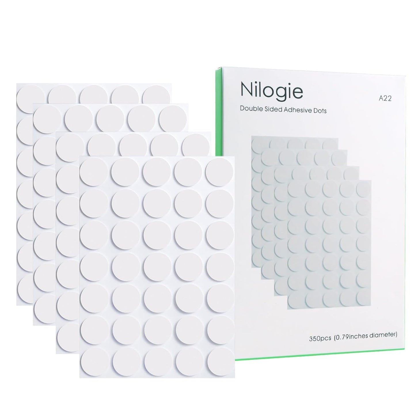 350 Pcs (0.79 Inch Diameter) 20mm Double Sided Adhesive Glue Round Dots Stickers Removable Clear Sticky Tack Putty Waterproof for Balloon, Crafts, Art Decoration