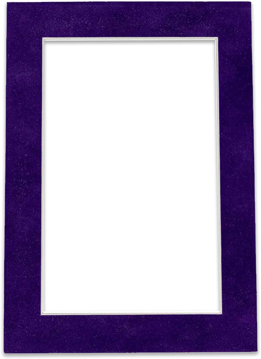 Pack of Ten Acid Free 11x14 Mats Bevel Cut for 8.5x11 Photos - Purple Crocus Suede Precut Matboards With Backing Boards and Self Seal Photo Mat Bags For Pictures, Photos, Framing - 4-ply Thickness