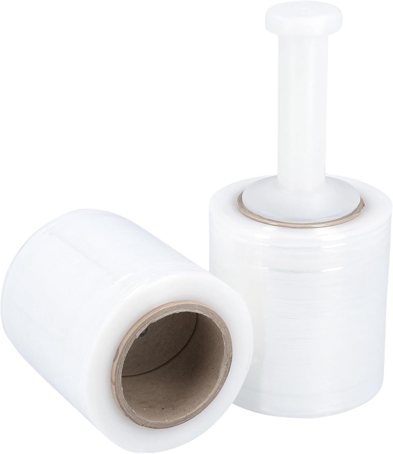 Mini Stretch Wrap for Packing with Handles, 12 Pack, 5 Inch x 1000 Feet, 50 Gauge, Durable Clear Plastic wrap for Moving, Packing wrap Plastic roll Also a Furniture Wrap