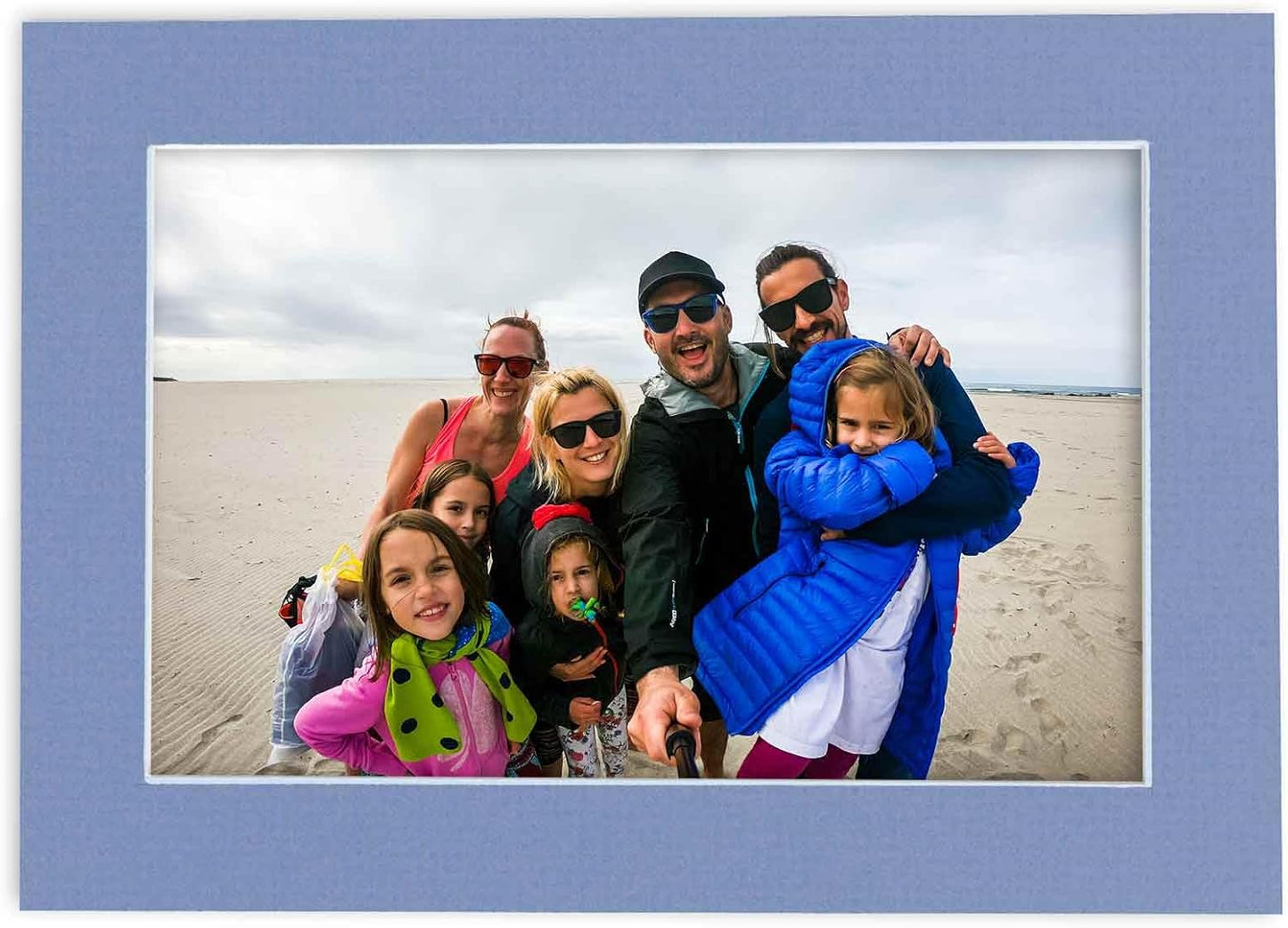 Pack of 25 Acid Free 8x10 Mats Bevel Cut for 6x8 Photos - Brittany Blue Precut Matboards With Backing Boards and Clear Photo Mat Bags For Pictures, Photos, Framing - 4-ply Thickness