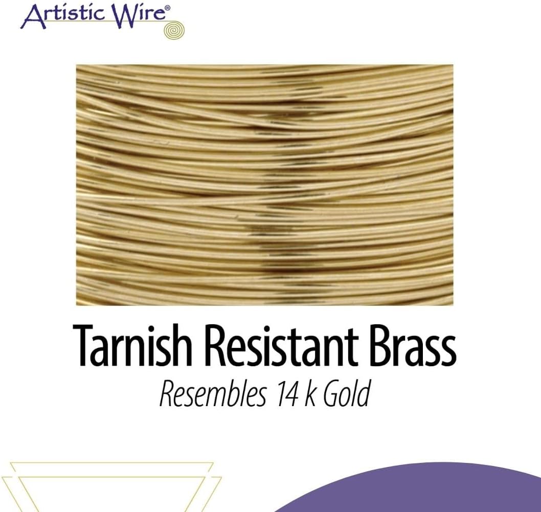 Artistic Wire, 22 Gauge Tarnish Resistant Brass Craft Wire, 124 ft
