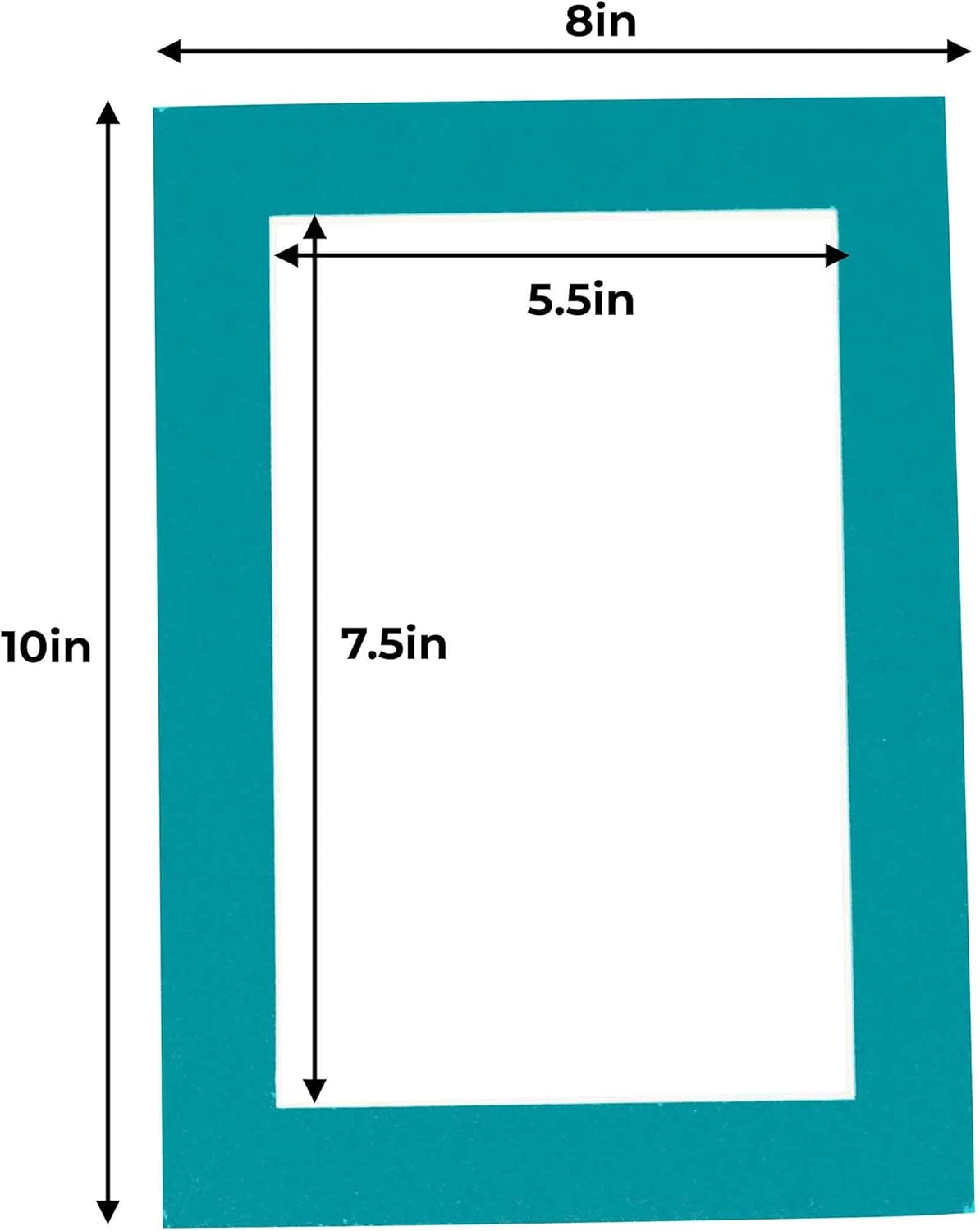 6x8 Mat for 8x10 Frame - Precut Mat Board Acid-Free Show Kit with Backing Board, and Clear Bags Teal Blue 6x8 Photo Matte Made to Fit a 8x10 Picture Frame Matboard for Framing, Pack of 25 Mats